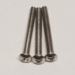 Screws - Telecaster 6-32 x 1-1/4" Phillips Round Head Intonation Screws, Stainless Steel