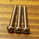 Screws - Telecaster 6-32 x 1" Phillips Round Head Intonation Screws, Stainless Steel