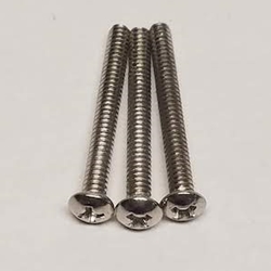 Screws - Telecaster 6-32 x 1-1/4" Phillips Round Head Intonation Screws, Stainless Steel