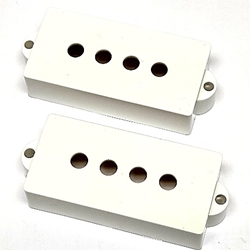 White Pair of Precision Bass Electric Guitar Pickup Covers