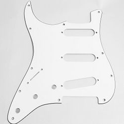 Pickguard - White Left Handed Stratocaster Pickguard 3-Ply