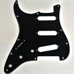 Pickguard - Black Left Handed Stratocaster Pickguard 3-Ply