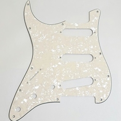 Pickguard - Parchment Pearloid Left Handed Stratocaster Pickguard 3-Ply